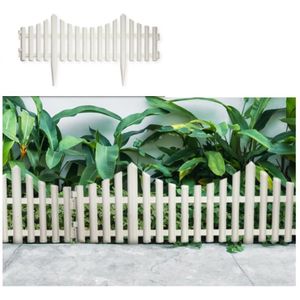 4x stuks flexibele graskant/tuin rand/kantopsluiting hekjes delen van 60 cm wit - 33 cm hoog incl pinnen
