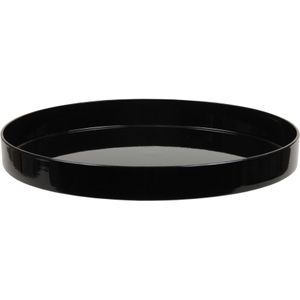 Dienblad/kaarsenplateau - zwart - D27 cm - kunststof