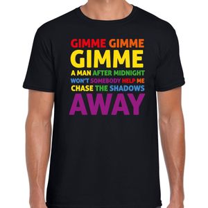Gay Pride t-shirt met tekst - heren - zwart - Man after midnight - LHBTI - Feestshirts