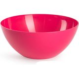 Plasticforte Serveerschaal/saladeschaal - 2x stuks - D26 x H12 cm - kunststof - fuchsia roze