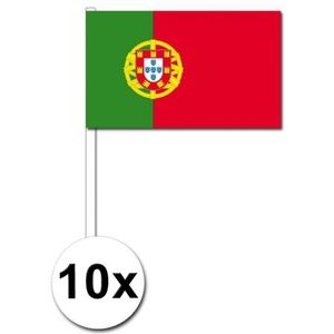 10 zwaaivlaggetjes Portugese vlag - Vlaggen