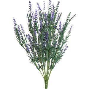 Lavendel kunstplant - kunststof - paars - 18 x 10 x H43 cm - Kunstplanten