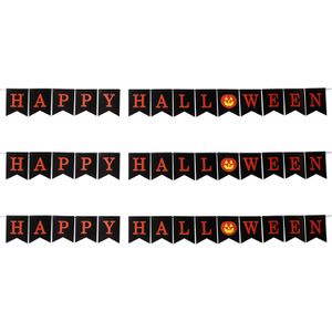 Horror/halloween letterslinger - 3x - Happy Halloween - papier - 300 cm - Feestartikelen/versiering - Feestslingers