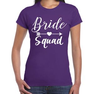 Vrijgezellenfeest T-shirt voor dames - Bride Squad - paars - trouwen/bruiloft - Feestshirts