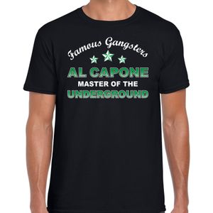 Famous gangsters Al Capone tekst t-shirt zwart heren - Feestshirts