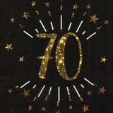 Verjaardag feest servetten leeftijd - 20x - 70 jaar - goud - 33 x 33 cm - Feestservetten