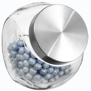 Snoeppot/voorraadpot 1,5L glas met RVS deksel - 1500 ml - Voorraadpotten met luchtdichte sluiting