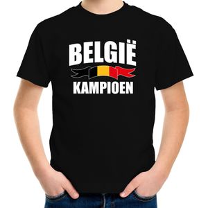 Belgie kampioen supporter t-shirt zwart EK/ WK voor kinderen - Feestshirts