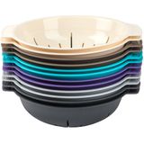 2x stuks stevig Kunststof vergiet in het beige 30 x 25 x 8 cm - Plastic vergieten keuken accessoires