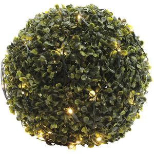 Kerst warm witte LED verlichting rond lichtgordijn 35 cm voor buxus bal/bol - Kerstverlichting lichtgordijn