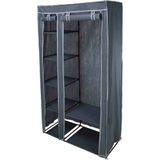 Storage Solutions Kast - mobiel kledingkast - 6-vaks - opvouwbaar - grijs - 174 cm