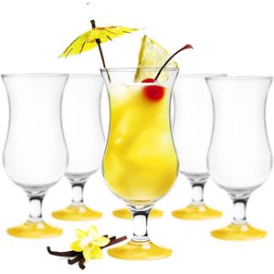 Glasmark Cocktail glazen - 6x - 420 ml - geel - glas - pina colada glazen