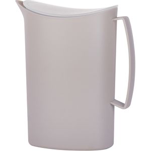 Juypal Schenkkan/waterkan - beige - 2 liter - kunststof - L20 x H23 cm - met deksel