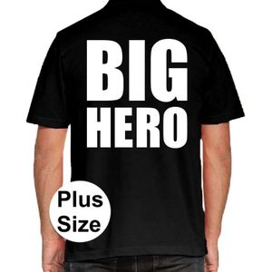 Grote maten BIG Hero polo shirt zwart voor heren - Feestshirts