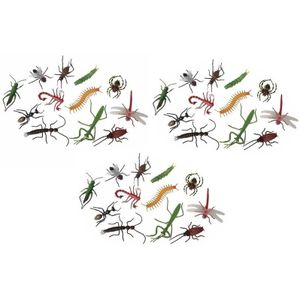 36x Halloween insecten plastic/rubber dieren - Feestdecoratievoorwerp