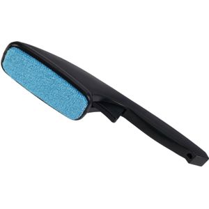 Kledingborstel/ontpluizer/pluizenverwijderaar - zwart/blauw - 26 cm
