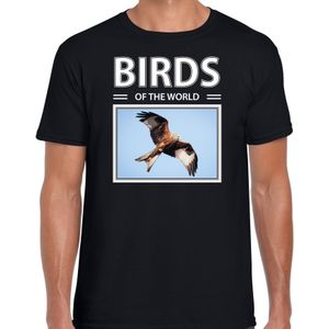 Rode wouw vogels t-shirt met dieren foto birds of the world zwart voor heren - T-shirts
