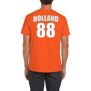 Oranje supporter t-shirt met rugnummer 88 - Holland / Nederland fan shirt voor heren - Feestshirts