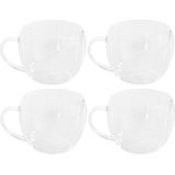 Set van 4x stuks dubbelwandige theeglazen/koffieglazen 250 ml - 25 cl - Thee/koffie drinken - Glazen voor thee en koffie