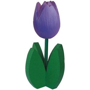 Staande houten tulpen in het paars - Feestdecoratievoorwerp