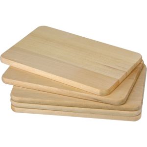 15x Houten ontbijtplankjes/snijplankjes set 21,5 x 13,5 cm - 21,5 x 13,5 x 1 cm - Snijplanken