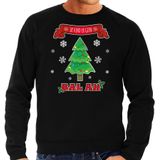 Foute Kersttrui/sweater voor heren - ik vind er geen bal aan - zwart - kerstboom - kerstfeest - kerst truien