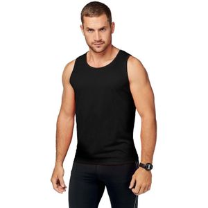 Set van 2x stuks zwarte hardloop tanktop voor heren, maat: M (38/50) - Tanktops