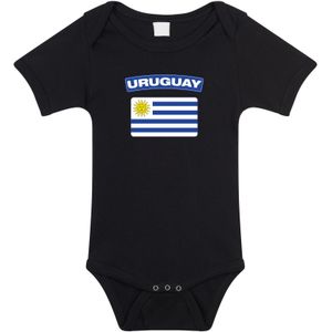 Uruguay romper met vlag zwart voor babys - Feest rompertjes