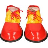 Grote fun verkleed Clown schoenen - geel met rood - one size - Verkleedschoenen