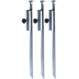 Set van 3x stuks parasolharingen metaal 49 cm - parasolhouders voor strand / tuin / picknick