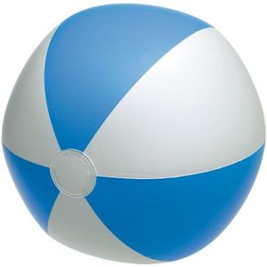 1x Opblaas bal blauw/wit 28 cm kinderspeelgoed - Strandballen