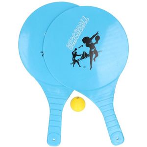 Beachball setje - blauw - 2 batjes en 1 balletje - buitenspeelgoed beachballset - Beachballsets