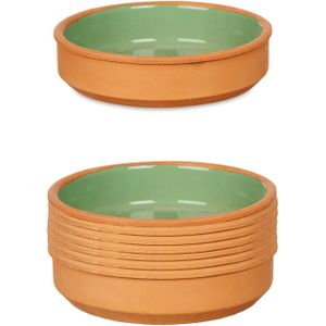 La Dehesa - Set 8x tapas/creme brulee schaaltjes terracotta/groen 16cm