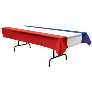 Rood wit blauw tafelkleed - 137 x 275 cm - Frankrijk vlag thema - Feesttafelkleden