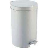 2x Grijze pedaalemmer/vuilnisbak 39 cm 12 liter - Afvalemmers badkamer/toilet/keuken
