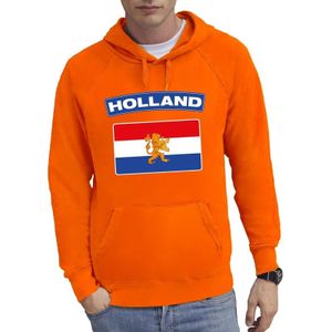 Oranje Holland vlag sweater met capuchon heren - Feesttruien