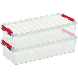 2x Sunware opbergbox/opbergdoos transparant 6,5 liter - Opbergbox