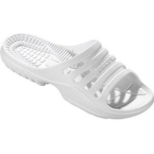 Bad/sauna slippers met voetbed wit dames - Badslippers