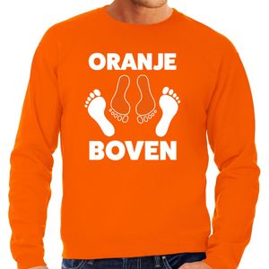 Grote maten oranje boven sweater oranje voor heren - Koningsdag truien - Feestshirts