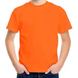 Oranje basic t-shirt met ronde hals voor kinderen / unisex van katoen  - T-shirts