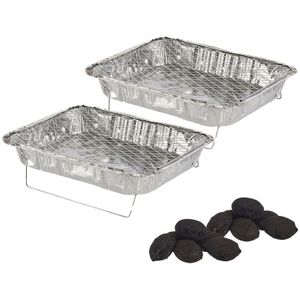 La Dehesa Eenmalig gebruik wegwerp BBQ/Barbeque grills - 2x - 42 x 30 x 5 cm