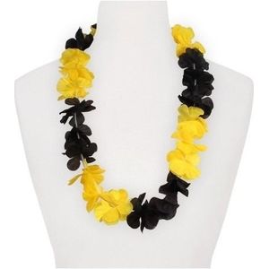 Feest hawaii slingers geel/zwart - Verkleedkransen