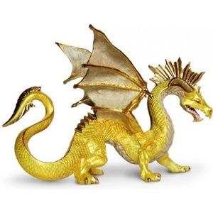 Gouden draak van plastic 17 cm - Speelfigurenset