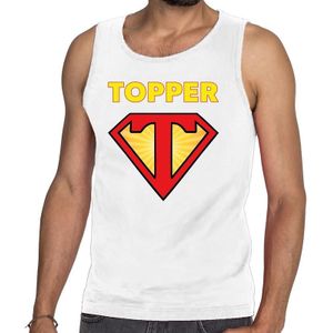 Toppers in concert Super Topper logo tanktop / mouwloos shirt wit heren - Feestshirts