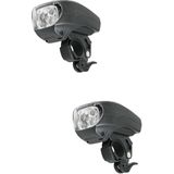 2x Fietskoplampen / voorlichten zwart LED fietsverlichting  - Fietsverlichting