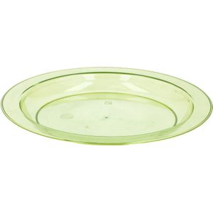 Ontbijtbordjes groen 20 cm kinderservies van plastic/kunststof - Bordjes