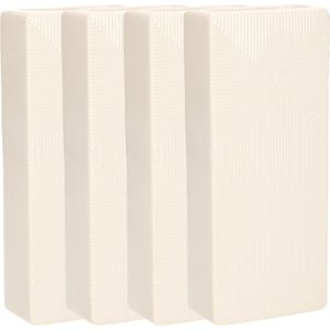 Luchtbevochtigers/waterverdampers radiator - 4x stuks - wit - aardewerk - L7,5 x H17,5