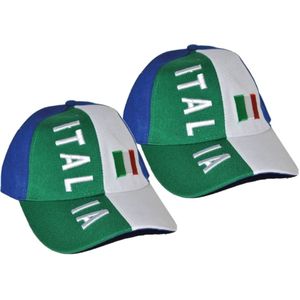 3x stuks baseball caps Italie supporter verkleedaccessoire - Verkleedhoofddeksels