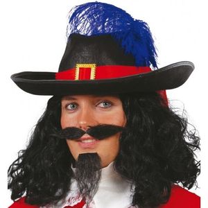 Carnaval verkleed piraten kapitein hoed met veer volwassenen - Verkleedhoofddeksels