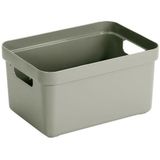 6x Lichtgroene opbergboxen/opbergdozen/opbergmanden kunststof - 5 liter - opbergen manden/dozen/bakken - opbergers
